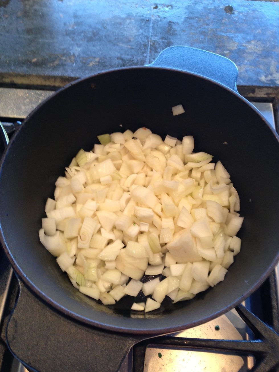 Let the onions simmer until they are glazed.