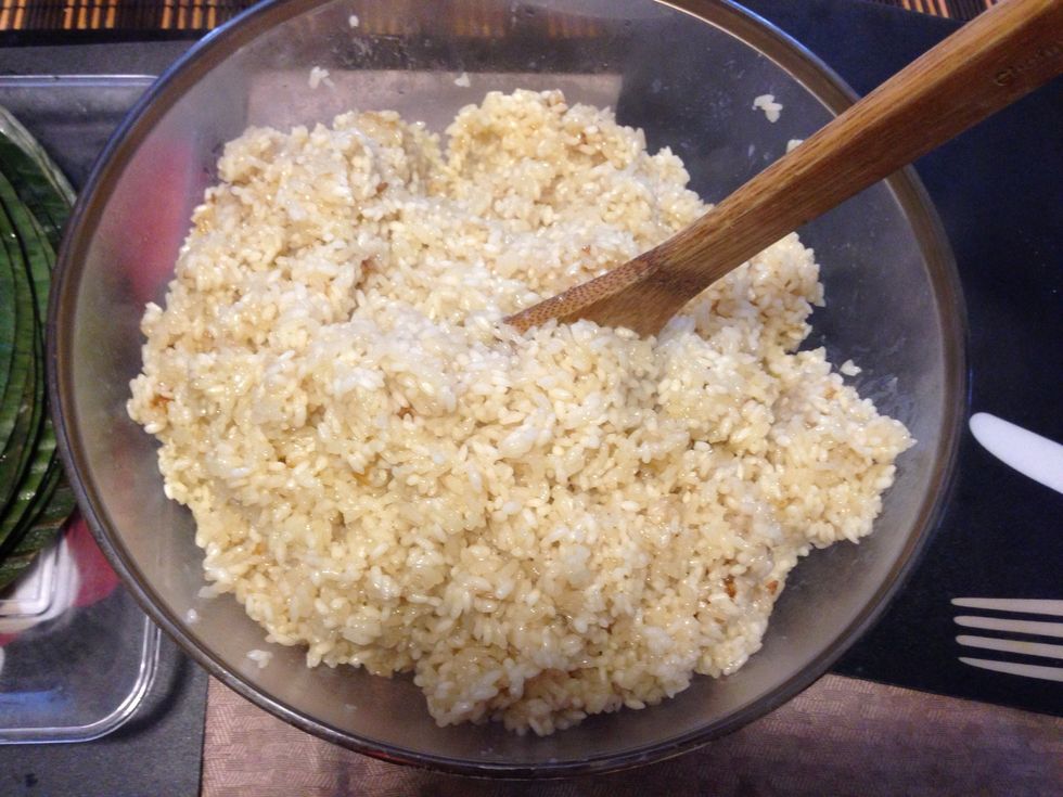 Let the rice cool down a bit