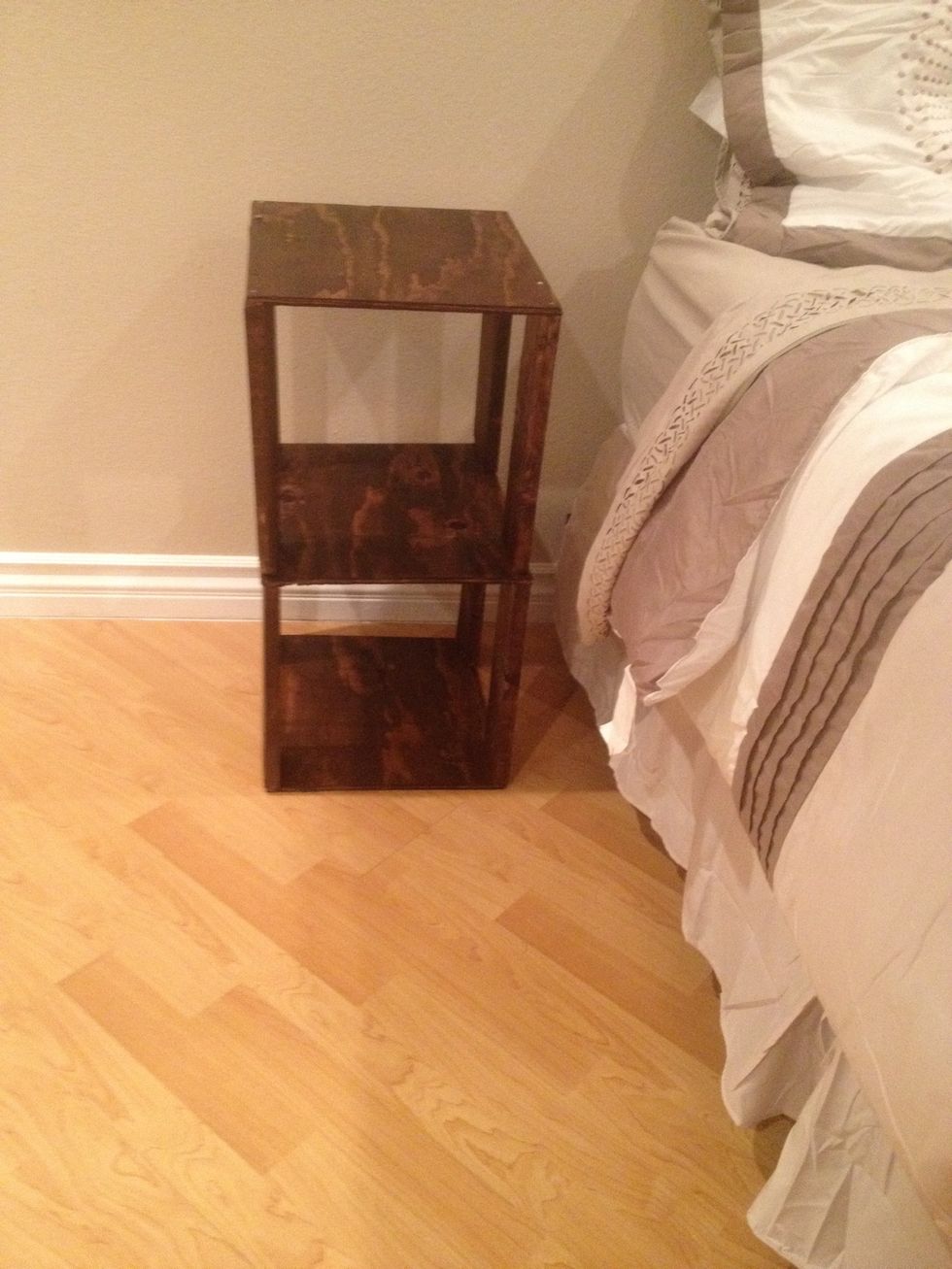 Let the stain dry and you have a great end table at little to no cost!