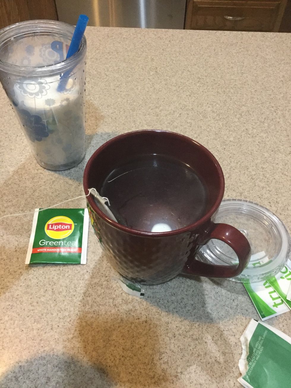 Let the tea bag soak in the water for 5-10 min