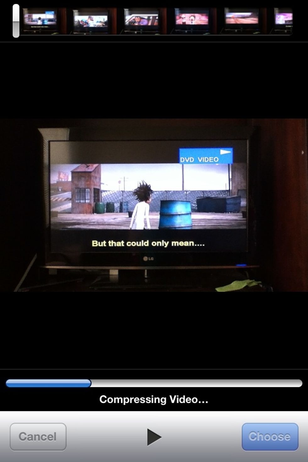 Let the video compress. Note: The compressing takes longer with a larger video.