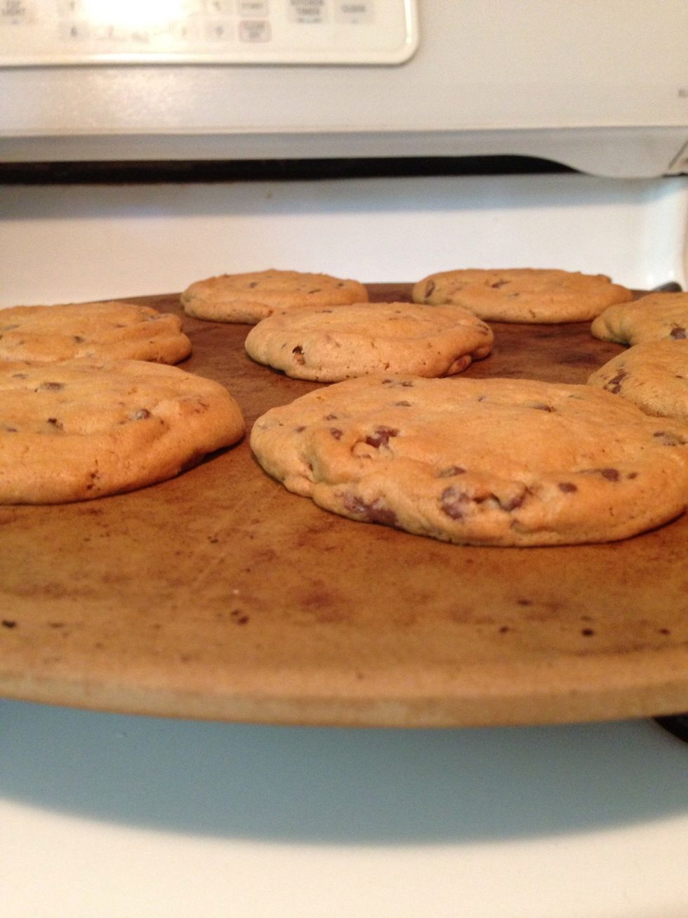 Let them sit on on the stone for just about 20 seconds and then use a firm spatula to remove them. You better be quick with your spatula because you don't want to fold the cookies while they are hot.