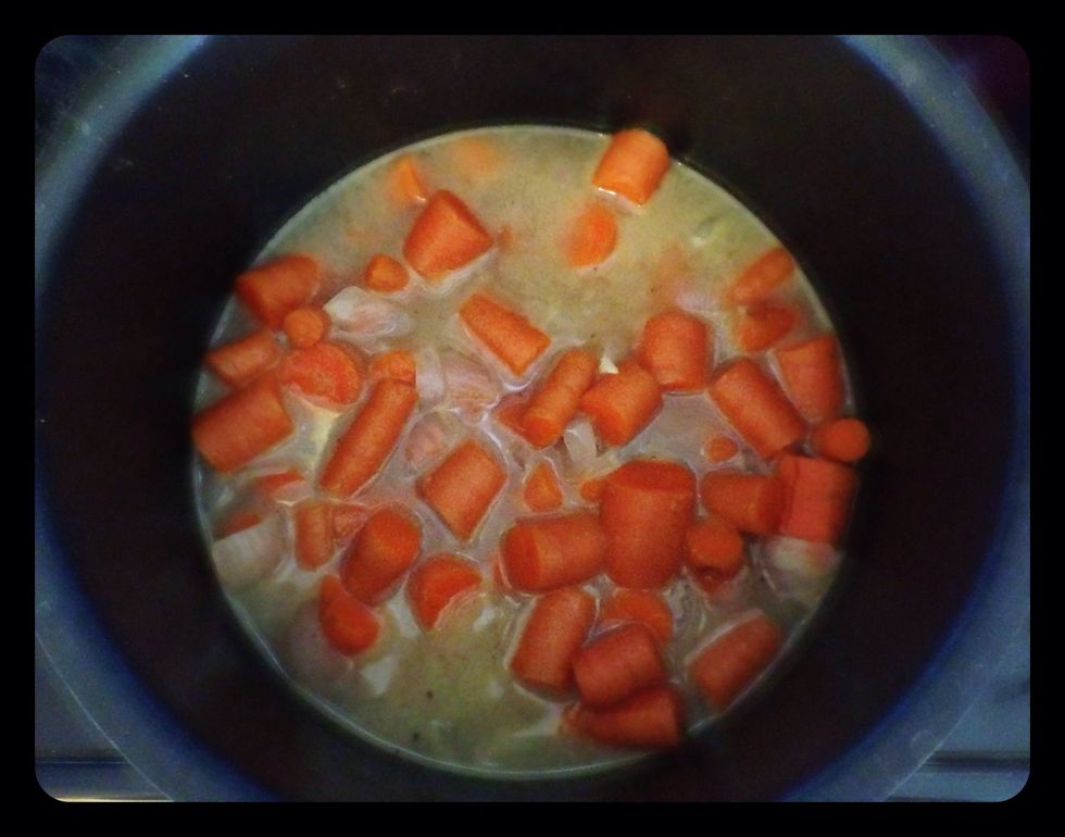 Let this cool so you don't burn yourself while transferring to the blender.