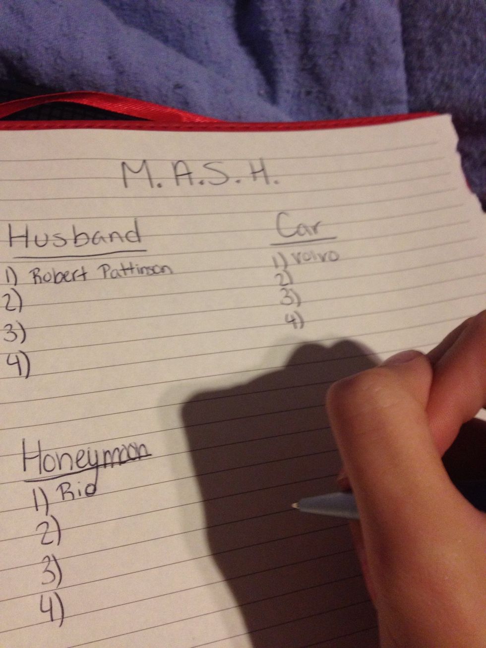 Let your friend write in the number 1 slot