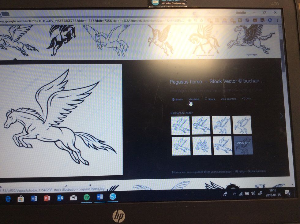 Leta upp bilden du vill anv\u00e4nda och tryck p\u00e5 visa bild.