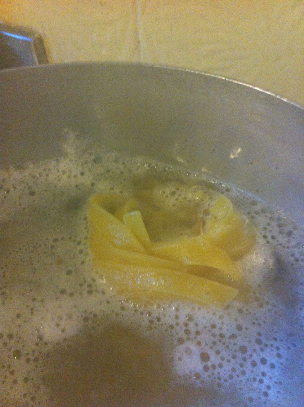 Lets not forget the pasta. Cook any type you want in boiling water and a touch of salt.