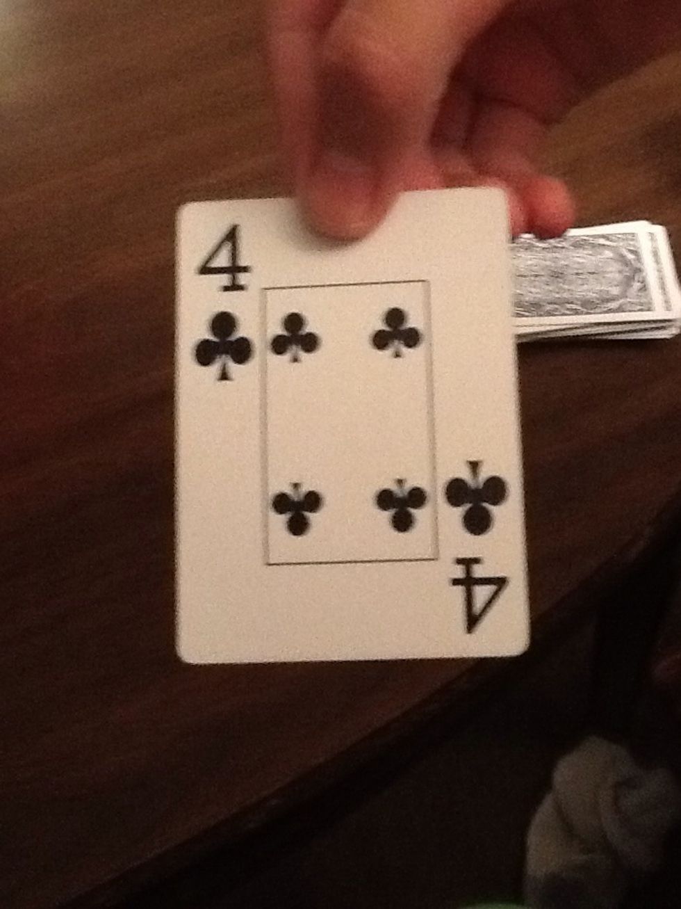 Lets say its a 4 of clubs
