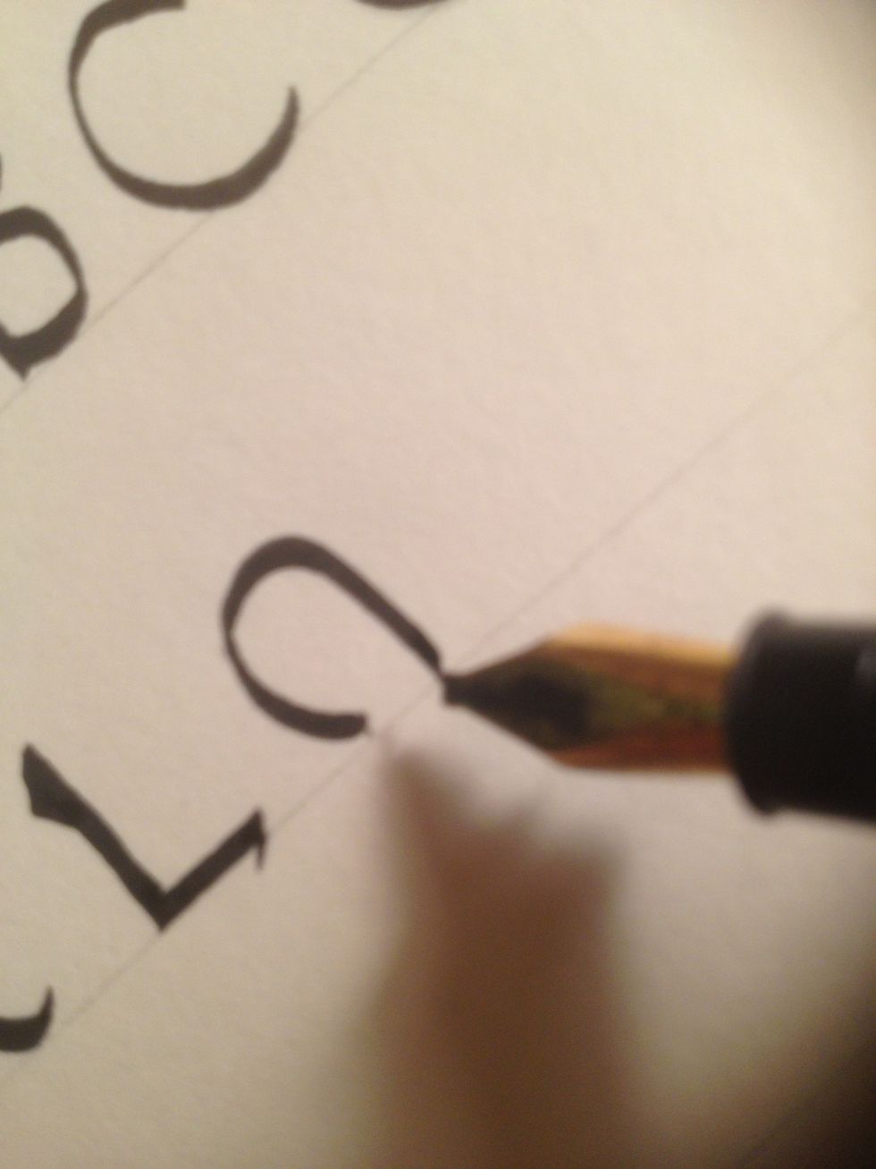 Letter M is an oddball; make a circular stroke starting at the bottom line. As you start your downstroke, make the stroke go straight down to the bottom line.