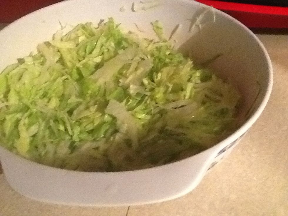 Lettuce finely cut