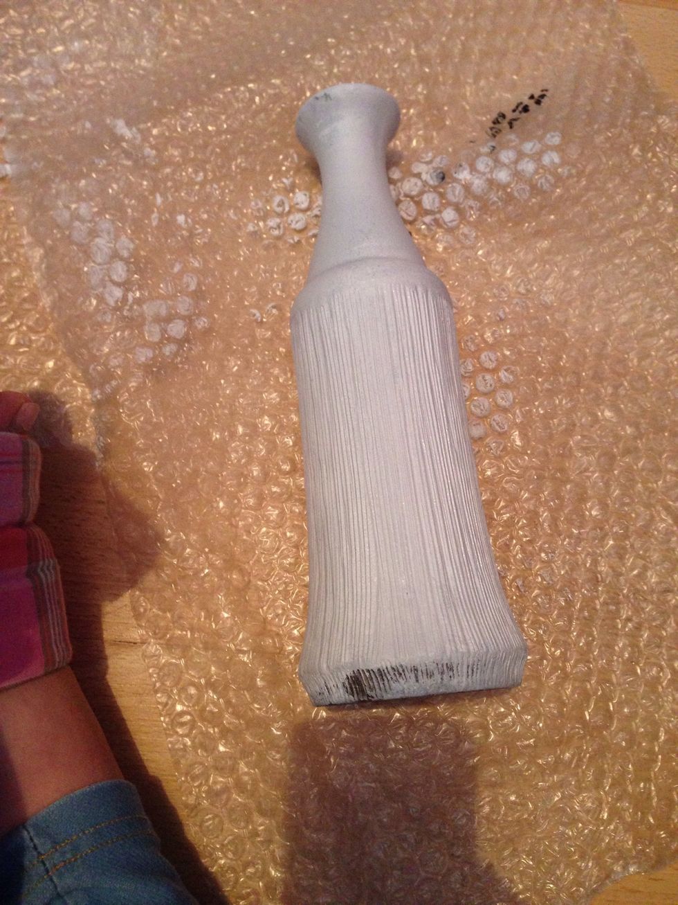 Lie your vase flat. As you can see I've missed abit don't worry