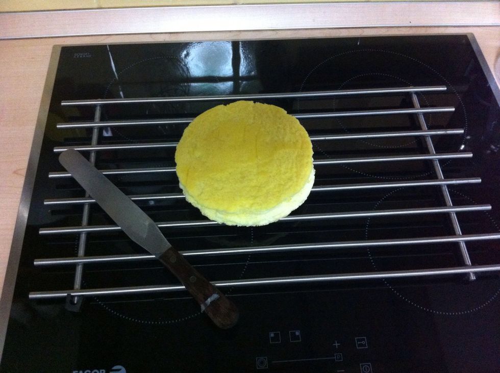 Lift off the pan and peel off discard the parchment(very quick)