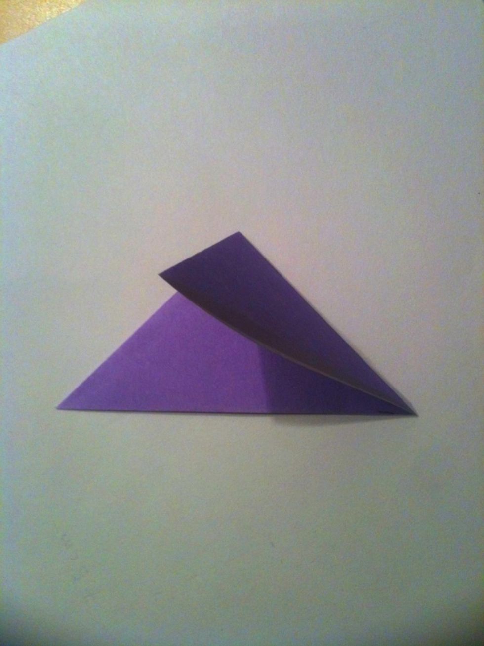 Lift up one flap of the folded paper.