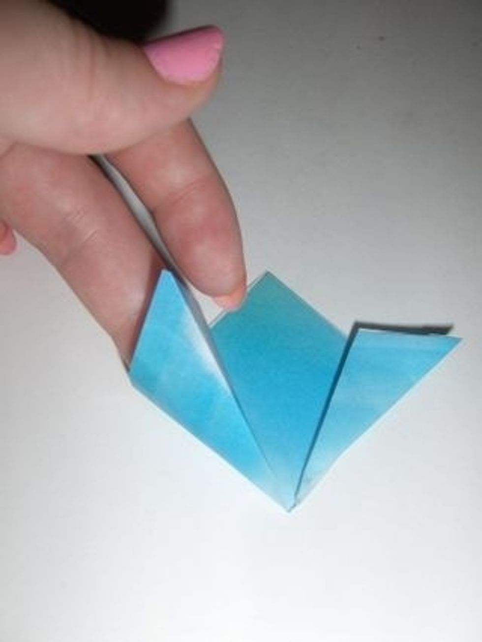 Lift up the flap you just folded and open it with your finger.