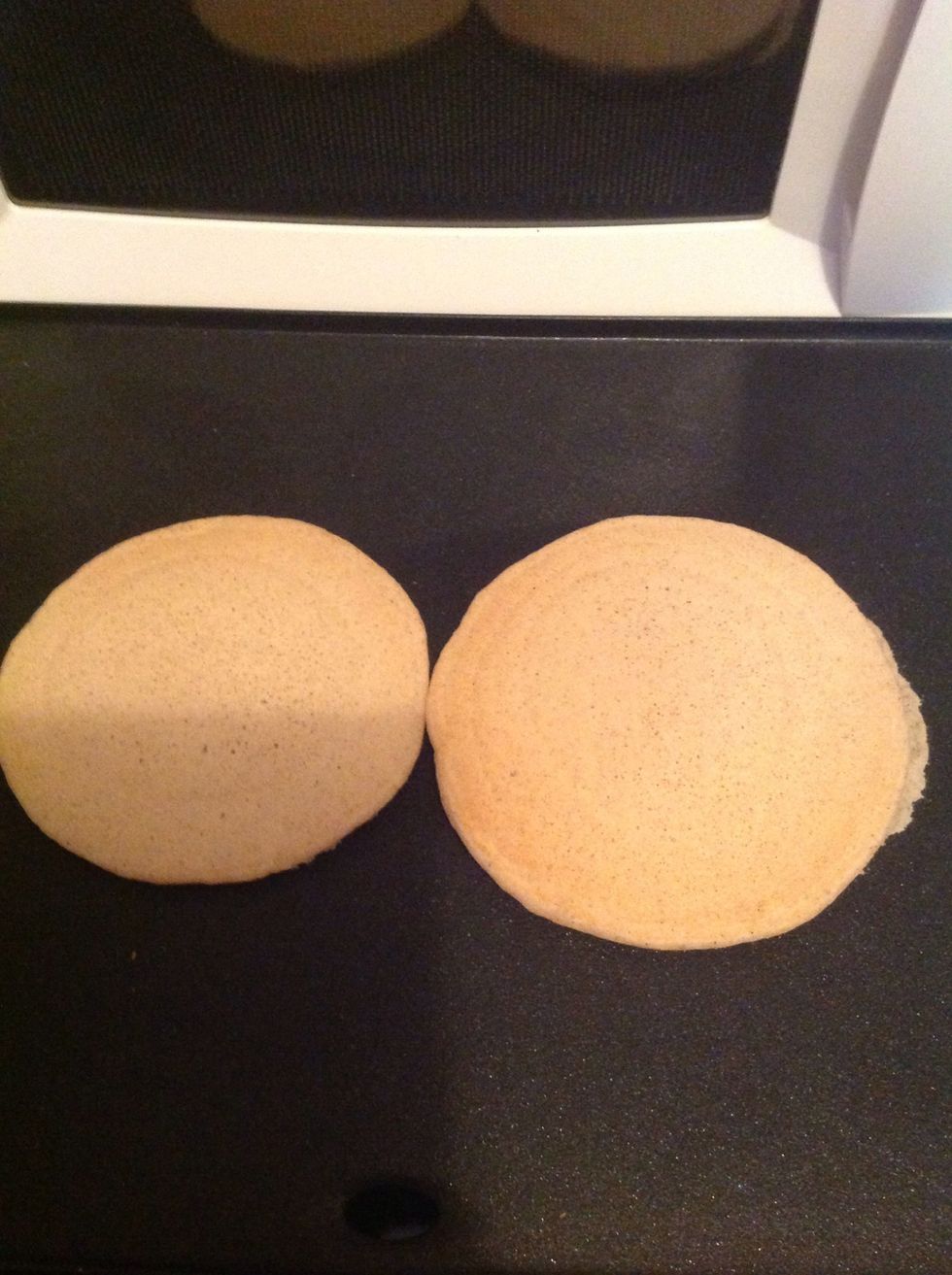 Light and golden brown. Cook for about 1 minute and have your plate ready...