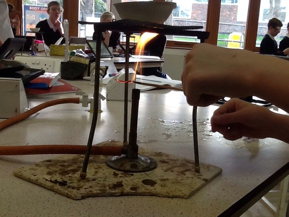 Light the Bunsen burner.