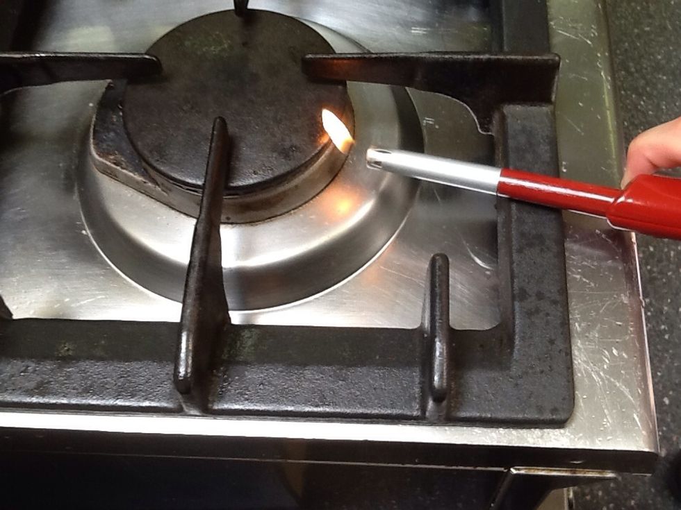 Light the oven and put it on low heat