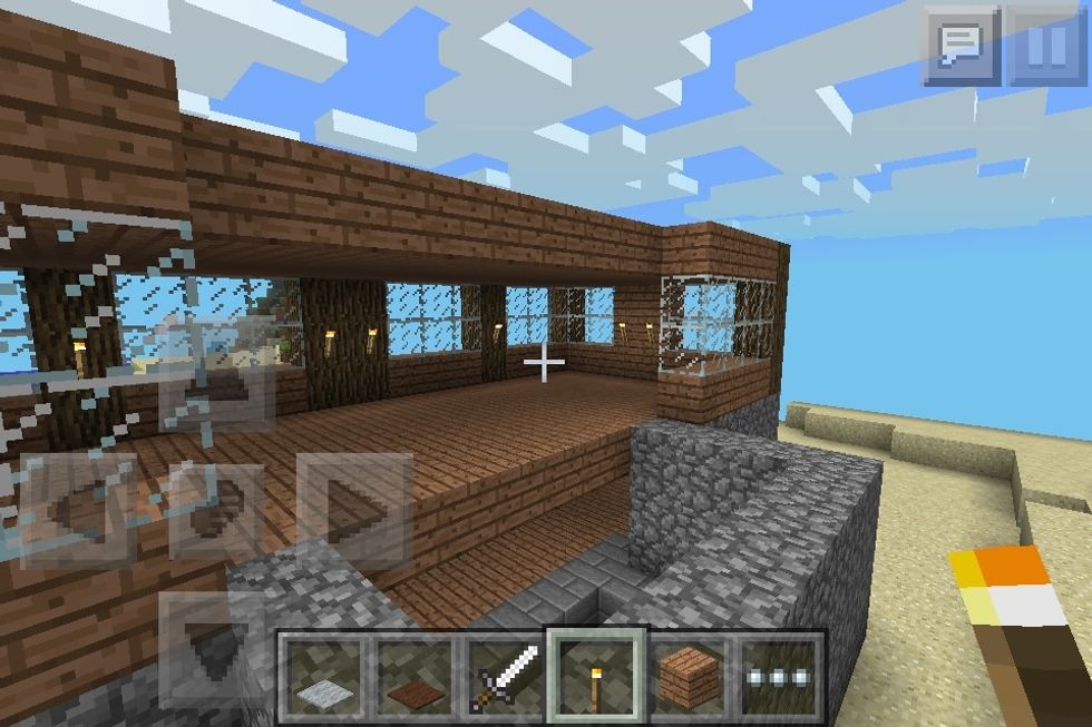 Light up the 1st floor with torches.