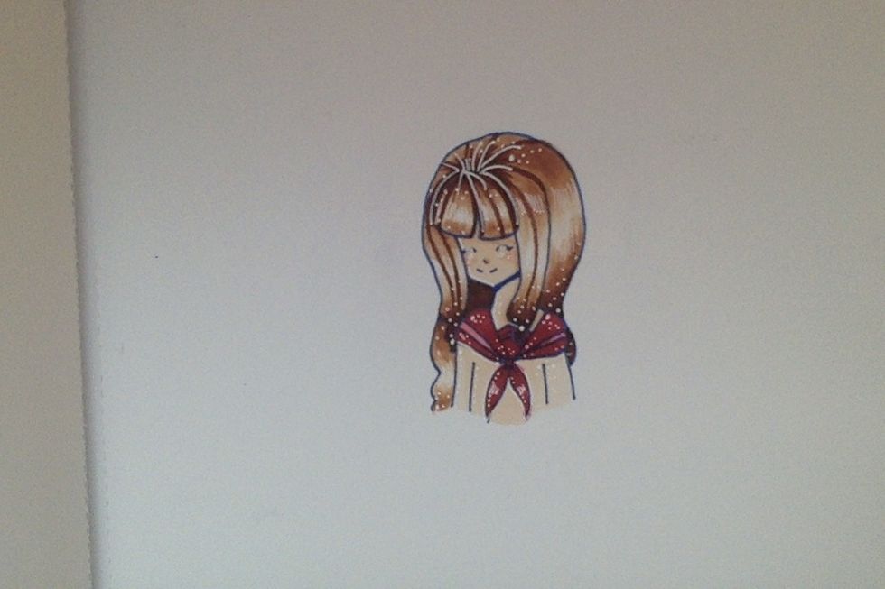 Lighten the face with a white gel pen <3 (almost done!)