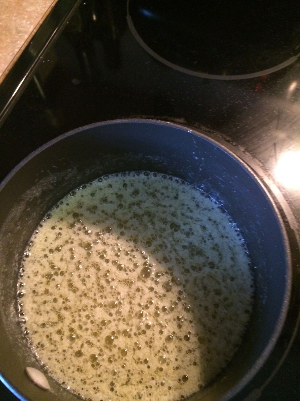 Lightly brown butter in small saucepan - be patient and keep stirring - this may take awhile