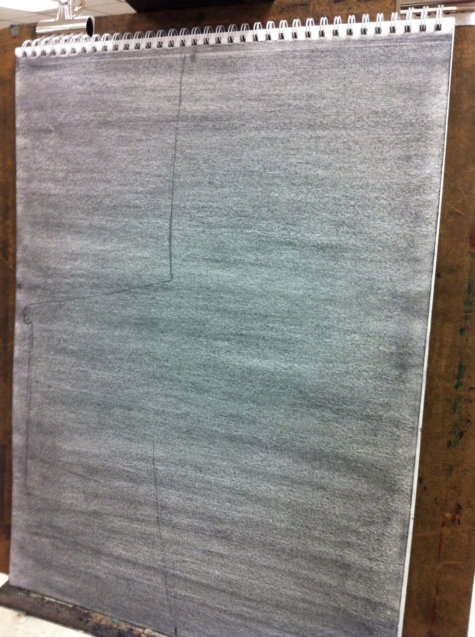 Lightly draw the negative spaces again.