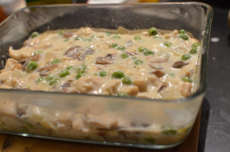 Lightly grease a dish. Place the mixture in the dish.