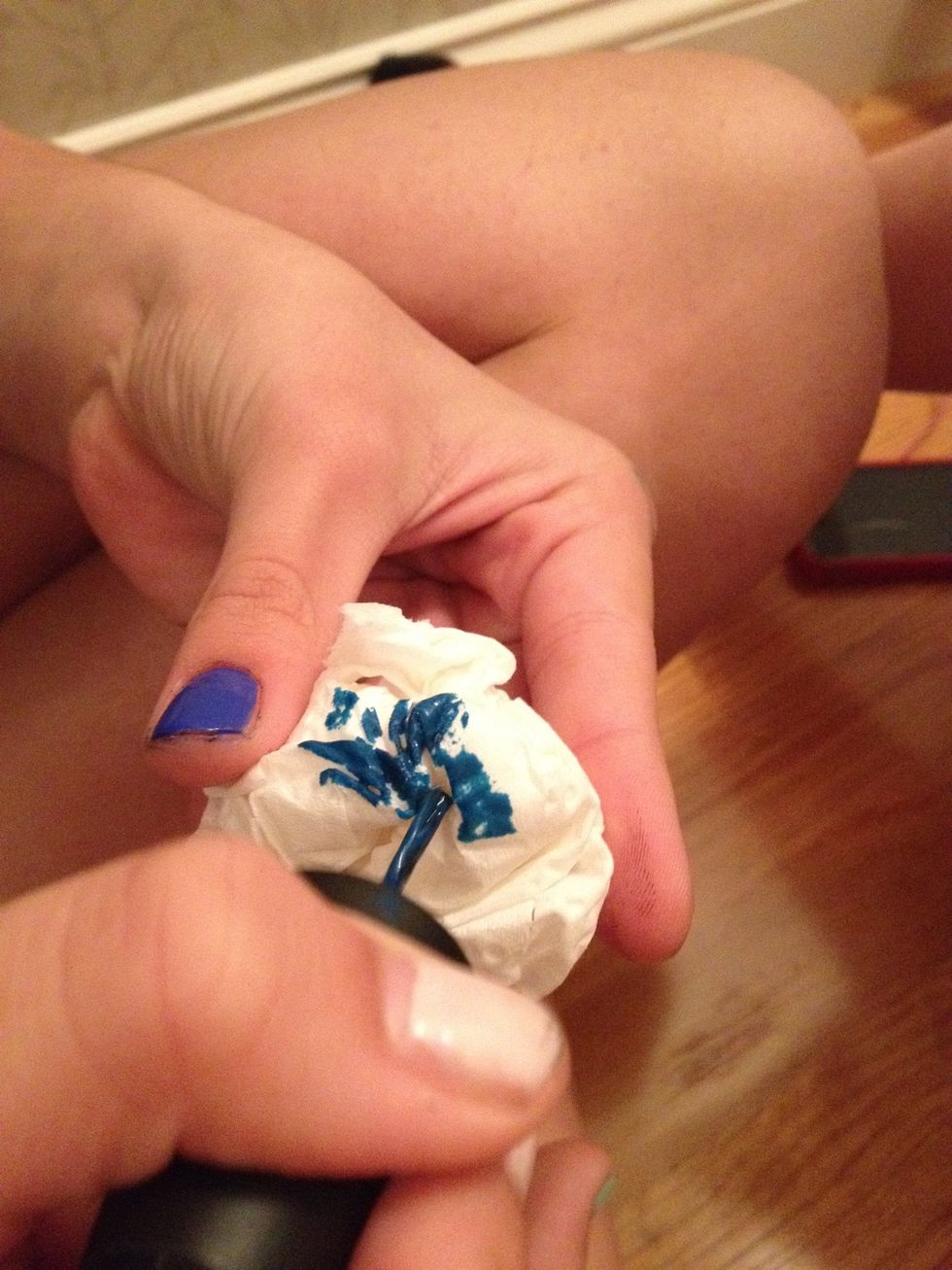 Lightly paint the Aqua color on a piece of toilet paper\ud83d\udc0f