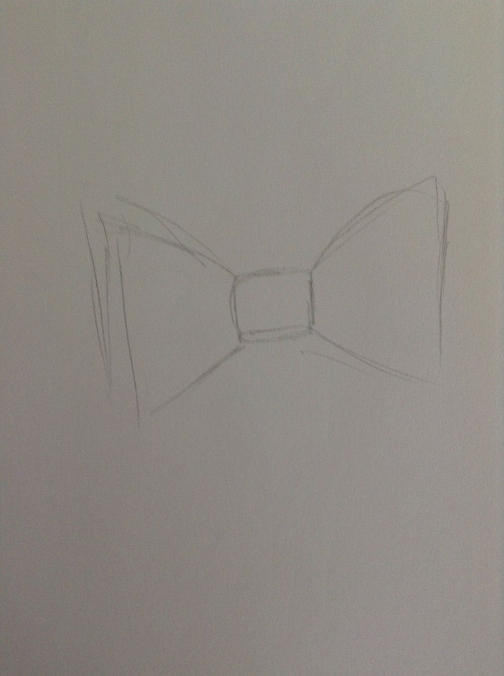 Lightly sketch the basic shape of the bow.