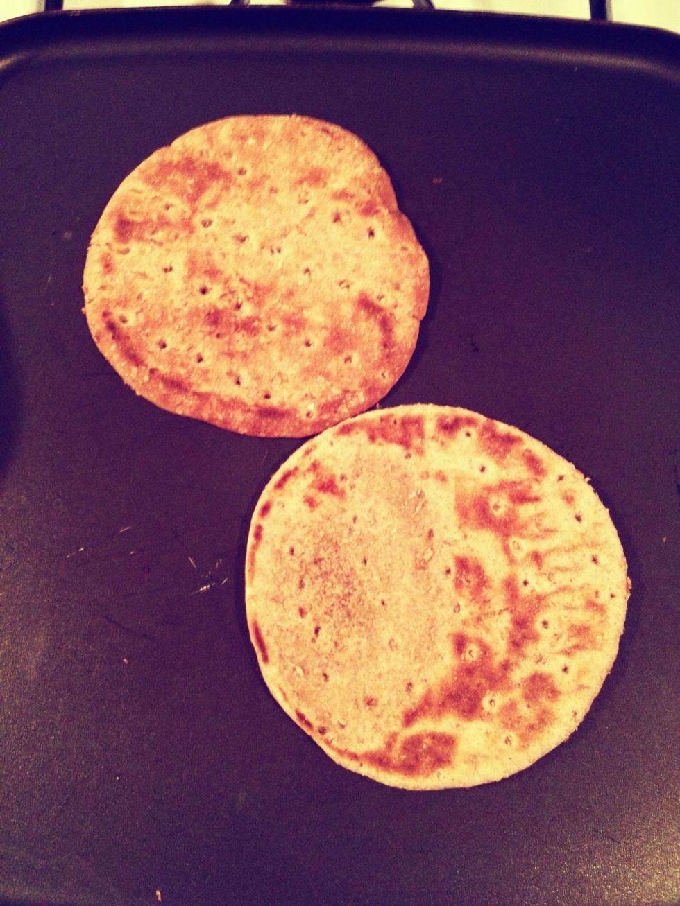 Lightly toast your bread using a toaster or a pan like I did