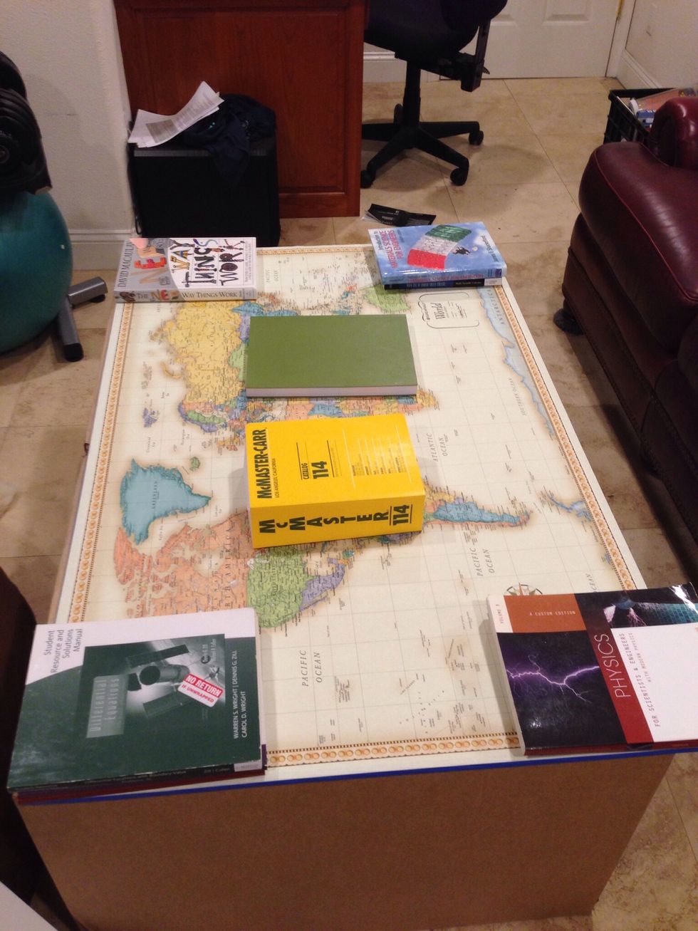 Like before, use books or whatever to bind the map to the board.