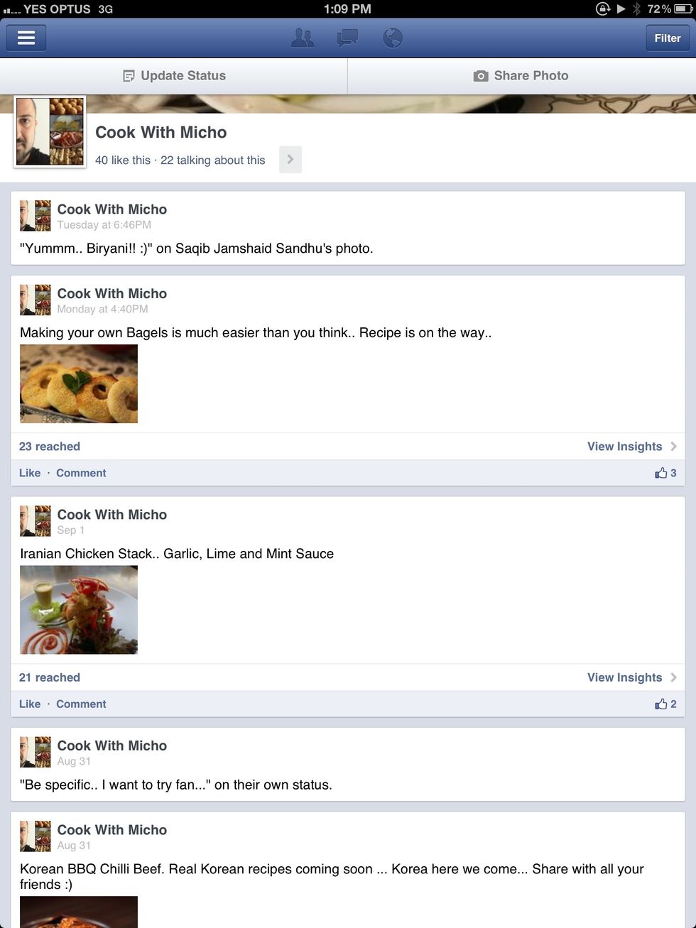 Like our cookwithmicho page on Facebook and feel free to add me as your friend. Follow us for the latest insight to our upcoming recipes. We're still working many of your requests. ;)