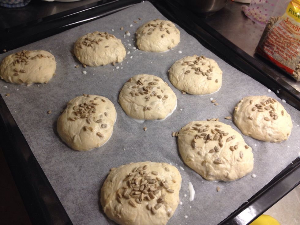 Like so. Bake in the oven for about 10 minutes at 250 degrees C.