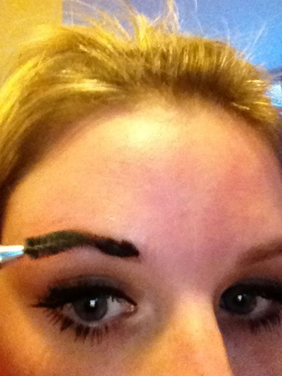 Like so, DON'T panic about the colour/texture it will look much more natural once you've wiped it off.