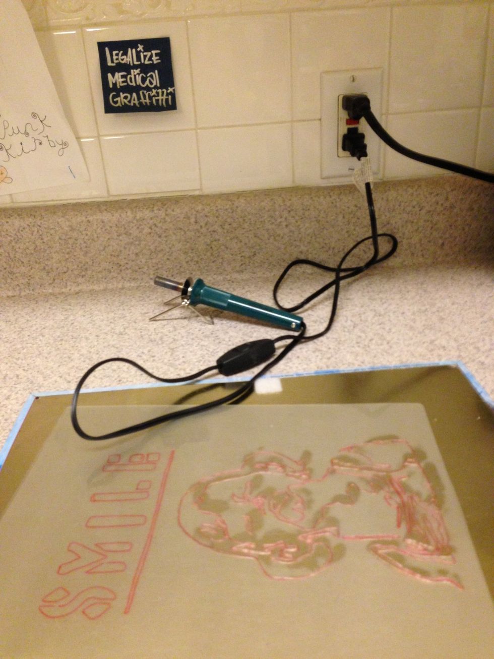 Like so... (For me, my kitchen counter is the easiest since the outlets are level with the countertops)