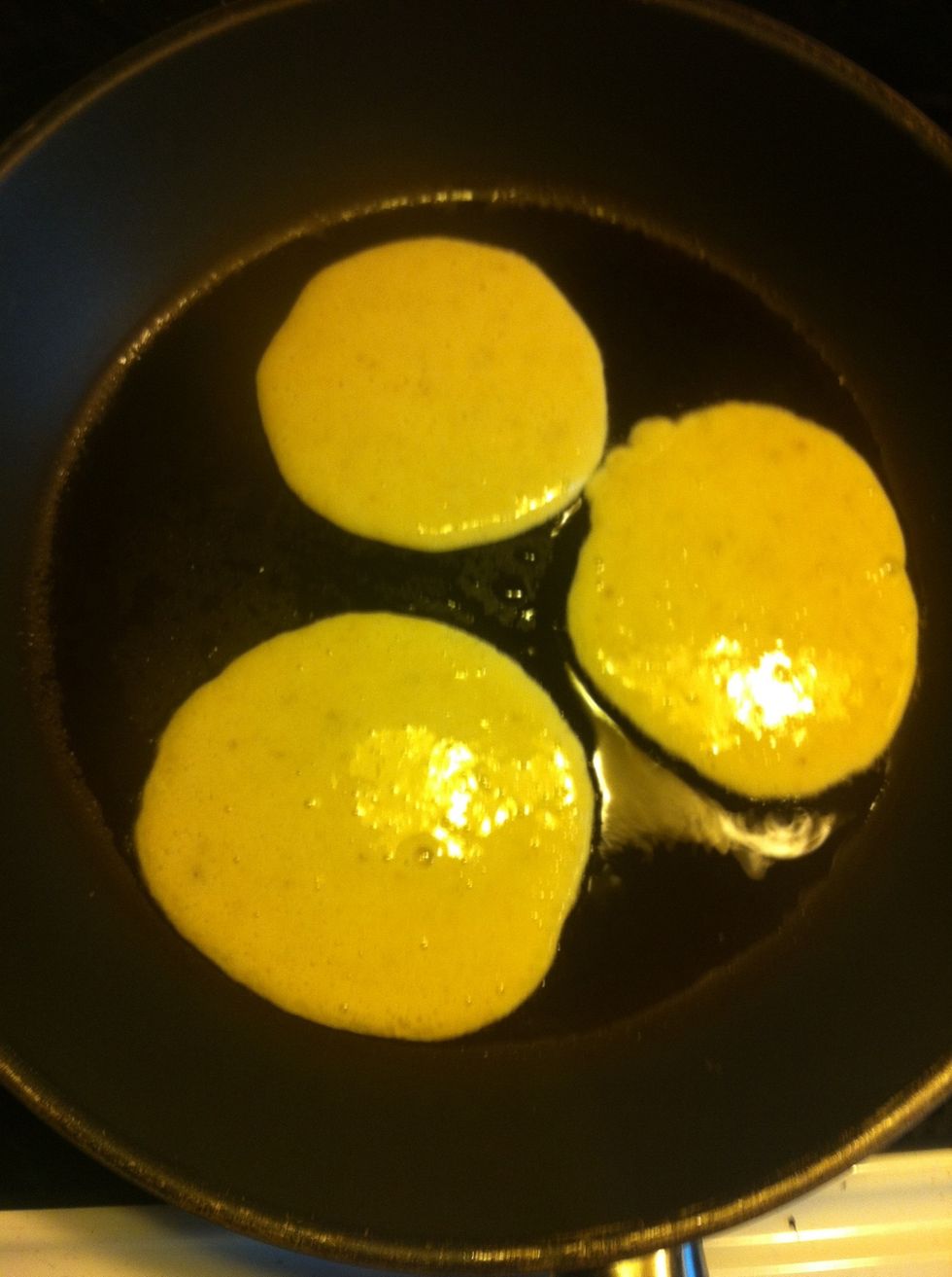 Like so. Fry like normal pancakes.