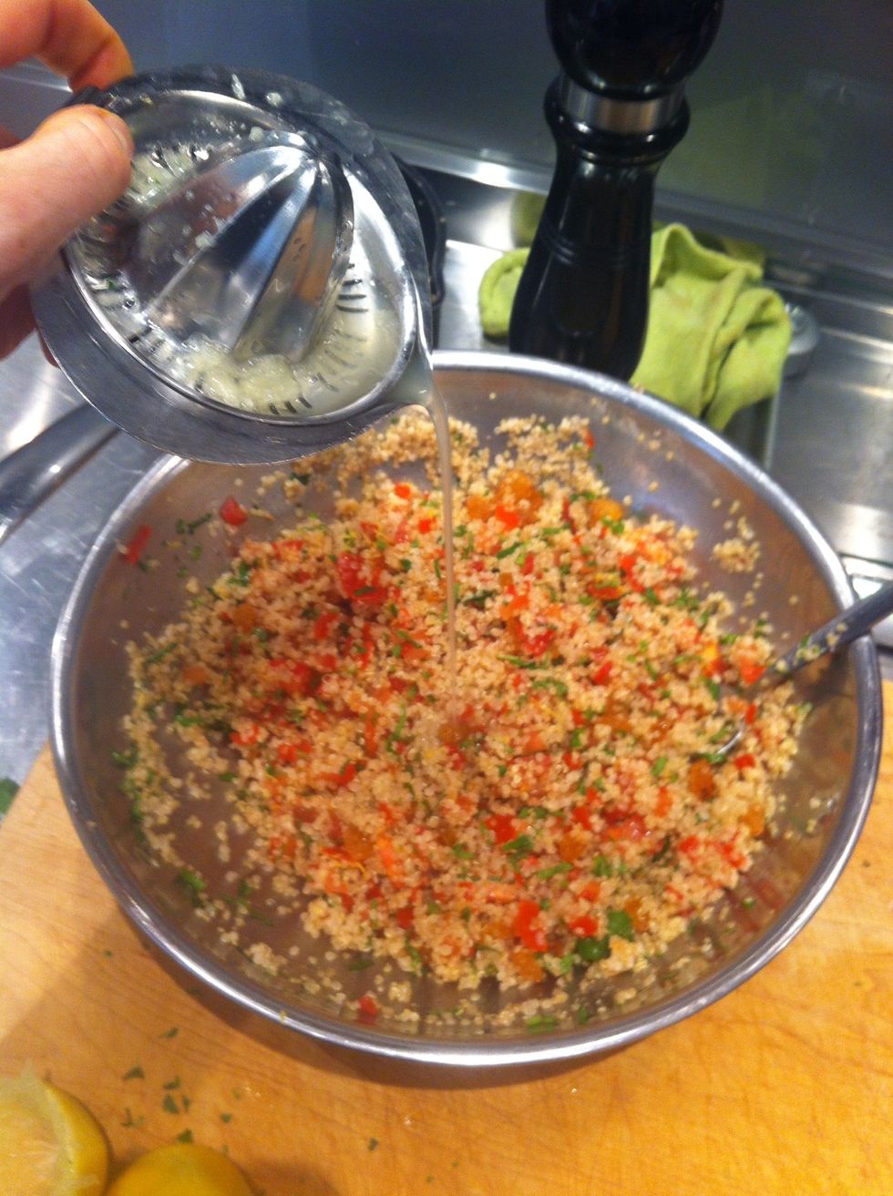 Like so...it's up to you how much you add! I like it really lemony so add it all and sometimes add more...