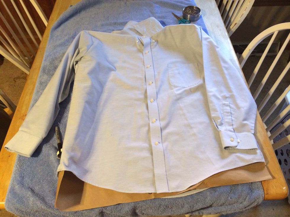 Like so..making sure all of inner is covered. You can do the sleeves if you plan on designing a lot on them.