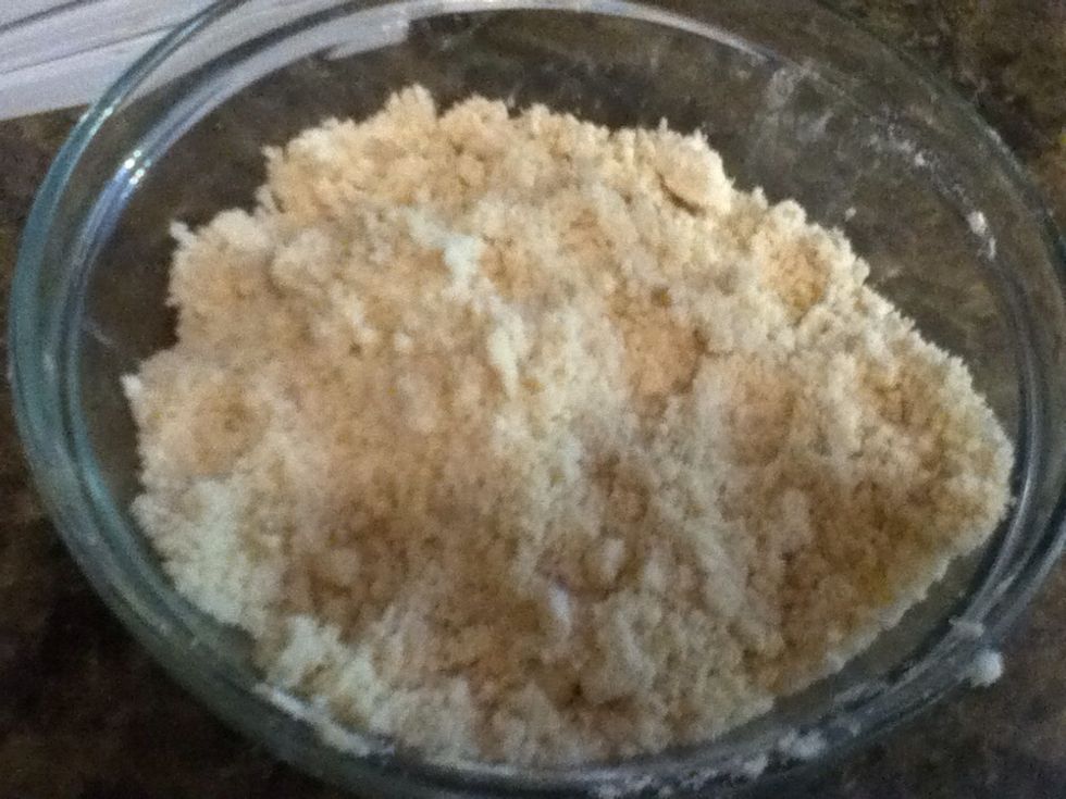 Like so. Put 1/4 cup of the crumb to the side for topping.