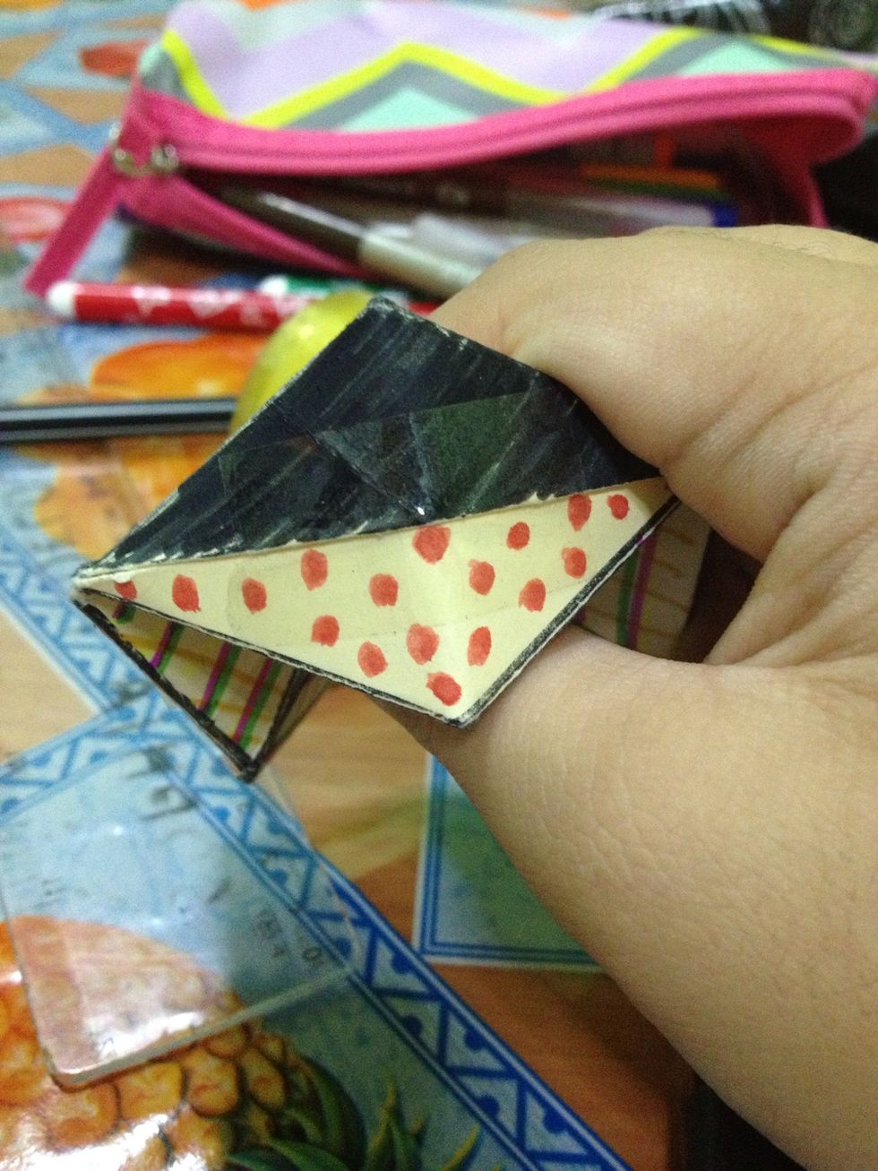 Like so. Repeat on all sides.