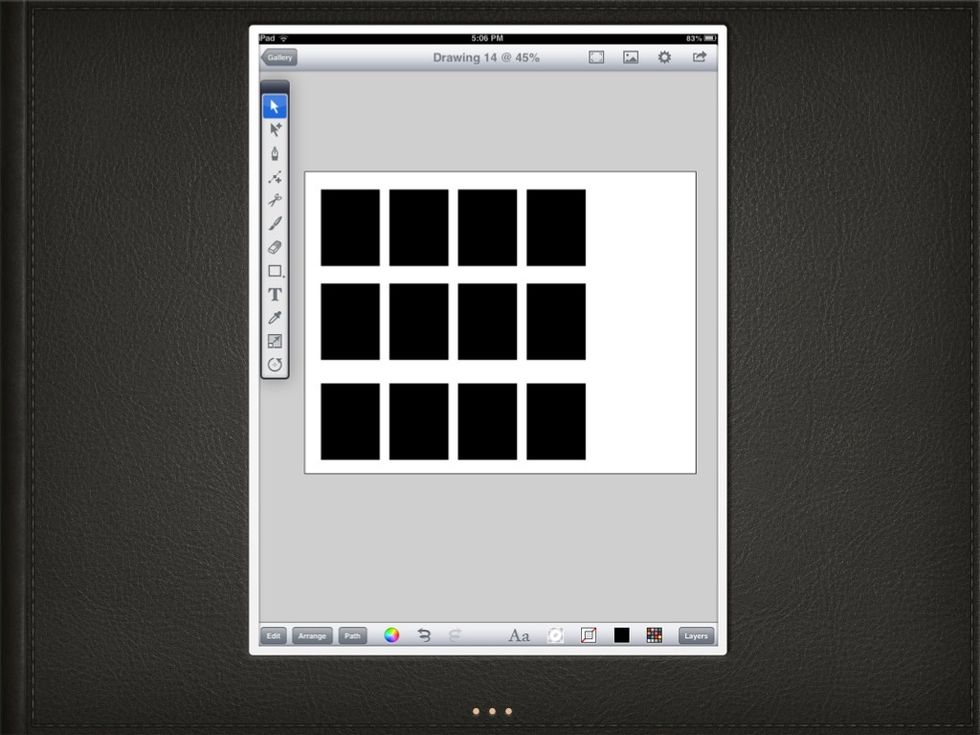 Like SO! These rectangles are going to be manipulated to become our letters and/or numbers. You can also make smaller rectangles for lowercased letters.
