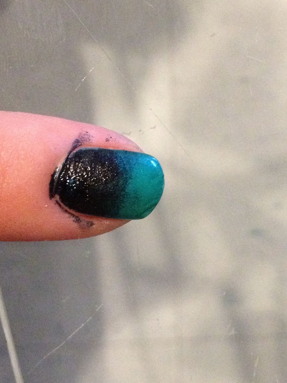 Like such:) clean off edges with nail polish remover.