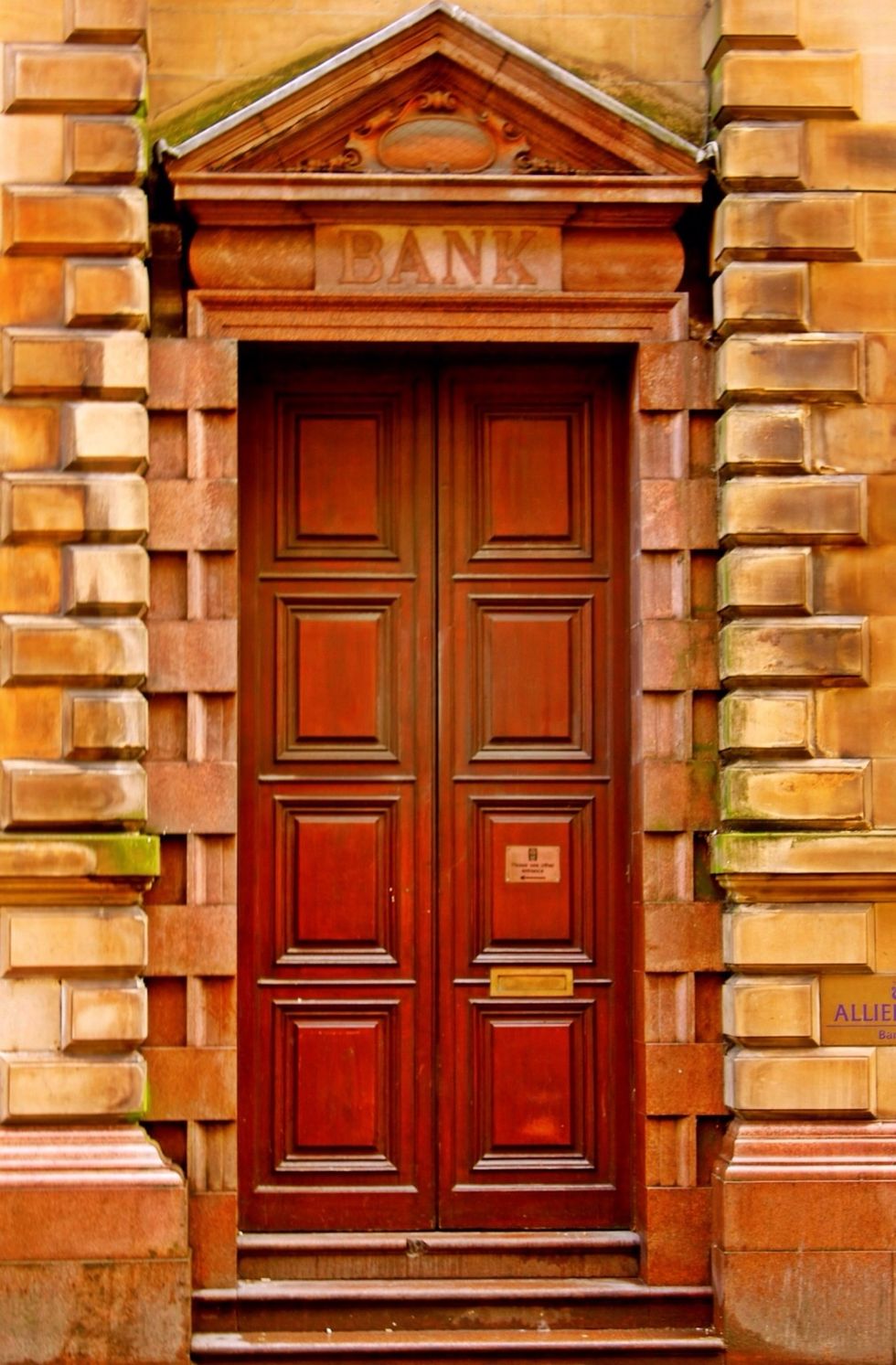 Like the Allied Irish Bank only left recently, but the doorways remain.