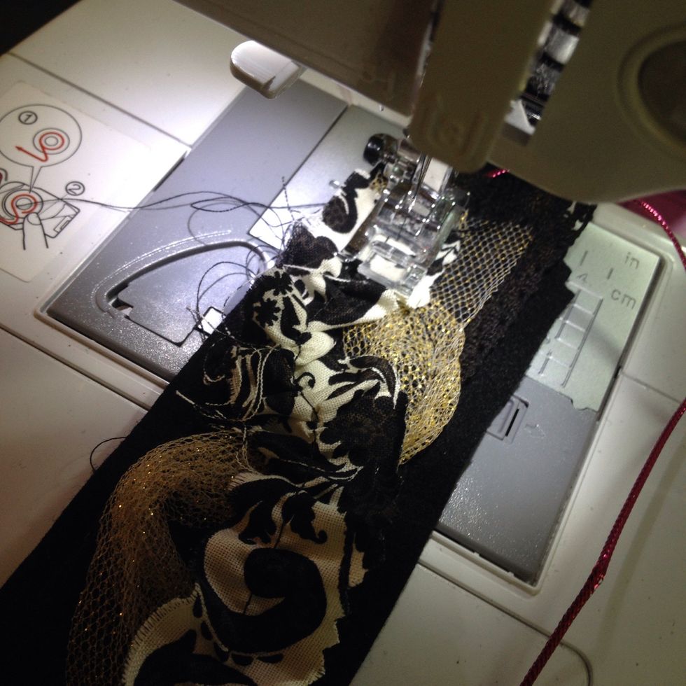 like this. Again just use your hot gun and a stick or toothpick to glue down fabric