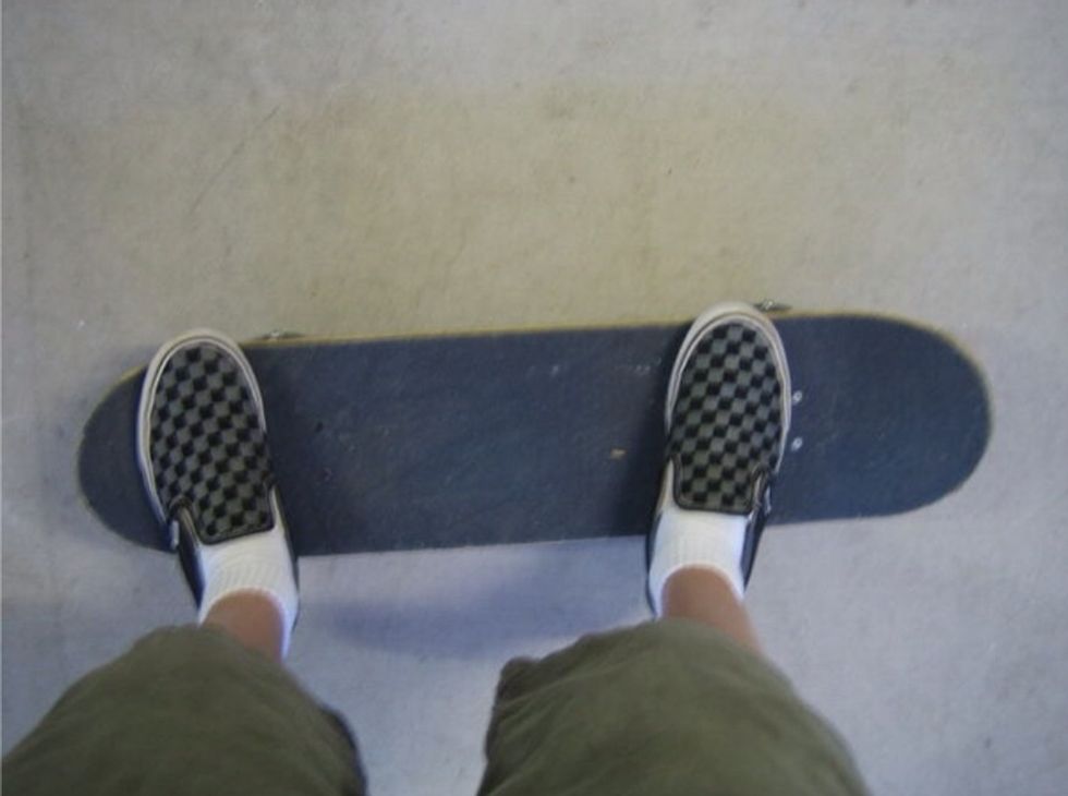 Like this (I changed my shoes for better grip)