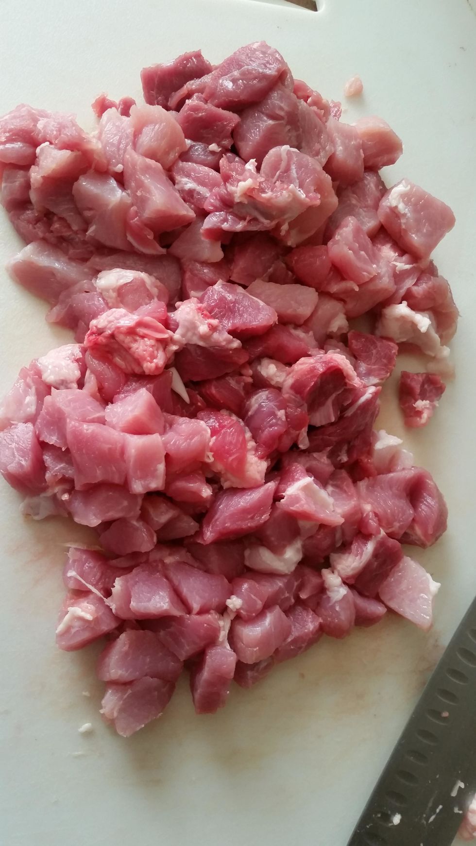 Like this! I forgot to take a picture... but after you cut it up. Add it to the pot!