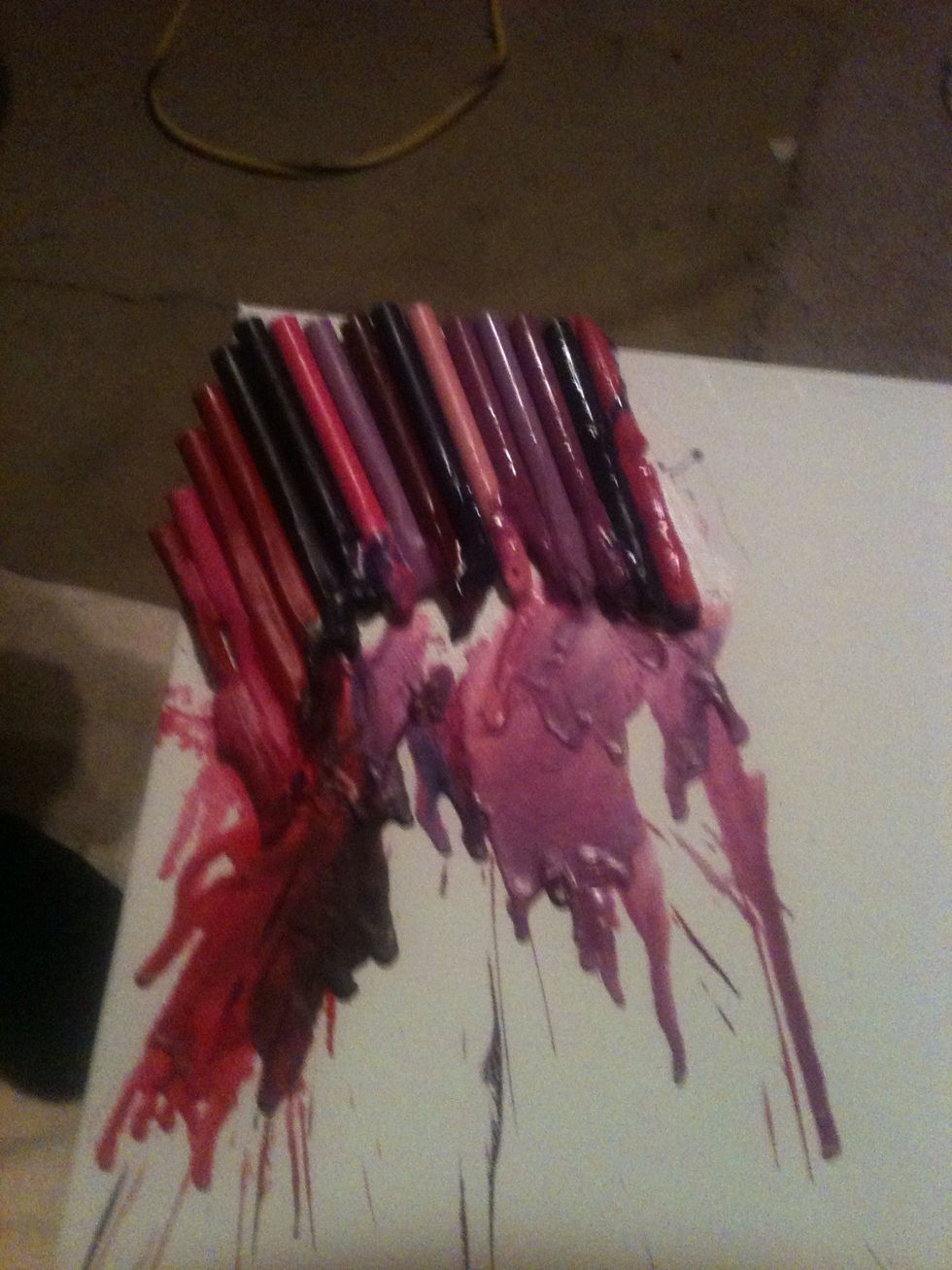 Like this! It may take up to 10 minutes for them to drip