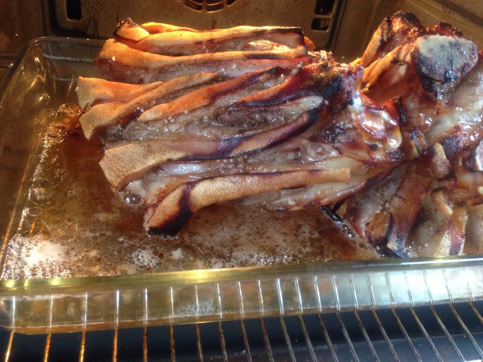 Like this. It will be a great base for the sauce! You make the sauce in the end by pouring the pan liquid into a pot, skimming off the fat and adding a little double cream while putting to the boil \ud83d\ude1c