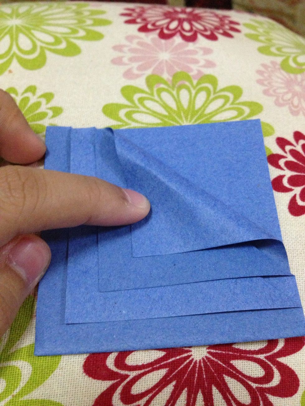 Like this. Then, fold the last layer.