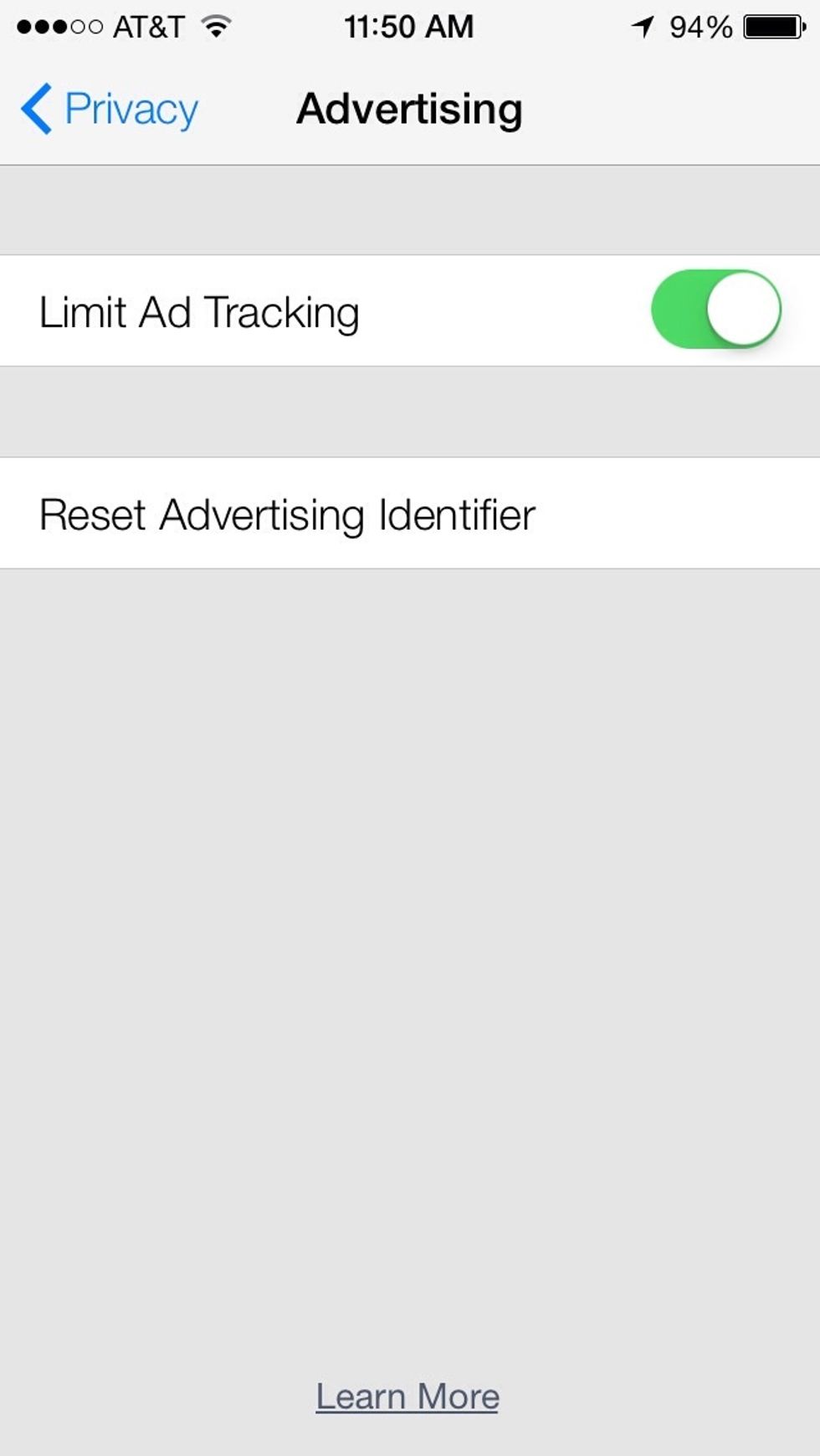 Limit Ad Tracking