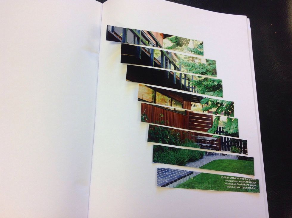 Limma remsorna p\u00e5 pappret lite snett under varandra.