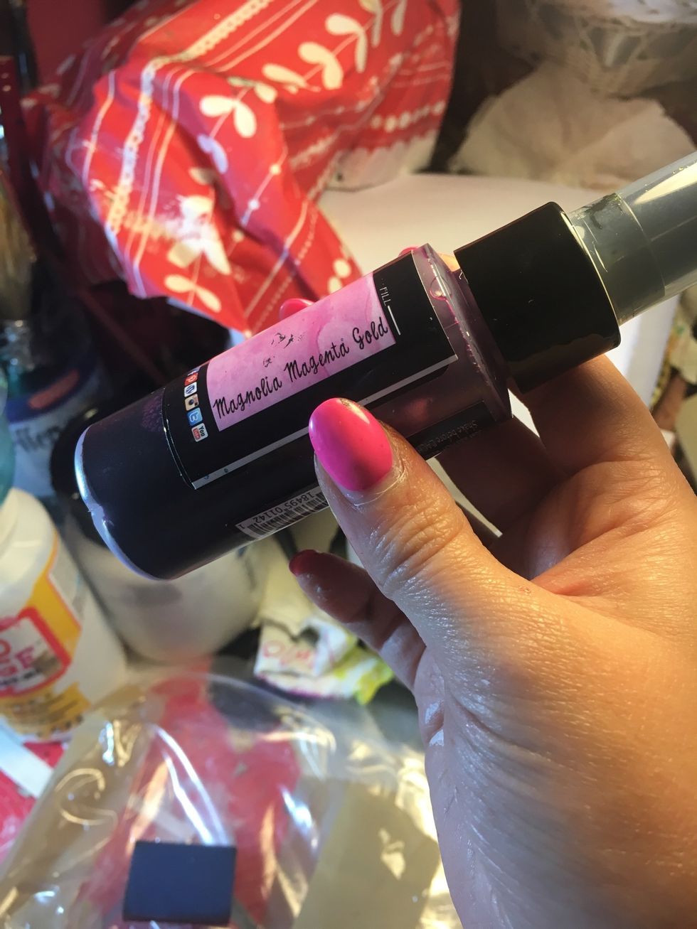 Lindy's stamp gang starbust Magnolia Magenta gold